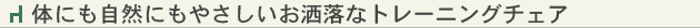 体にも自然にもやさしいお洒落なトレーニングチェア